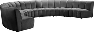 Infinity Grey Velvet 7pc. Modular Sectional