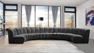 Infinity Grey Velvet 7pc. Modular Sectional