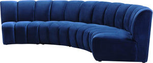 Infinity Navy Velvet 4pc. Modular Sectional