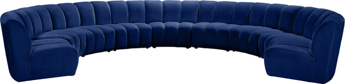 Infinity Navy Velvet 9pc. Modular Sectional image