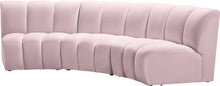 Load image into Gallery viewer, Infinity Pink Velvet 3pc. Modular Sectional
