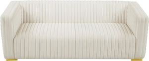 Ravish Cream Velvet Sofa