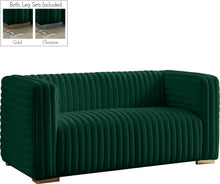 Load image into Gallery viewer, Ravish Green Velvet Loveseat image
