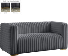 Load image into Gallery viewer, Ravish Grey Velvet Loveseat image
