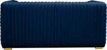 Load image into Gallery viewer, Ravish Navy Velvet Loveseat
