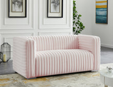 Load image into Gallery viewer, Ravish Pink Velvet Loveseat
