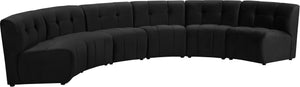 Limitless Black Velvet 6pc. Modular Sectional