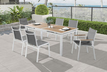 Load image into Gallery viewer, Nizuc Grey Mesh Waterproof Fabric Outdoor Patio Aluminum Mesh Dining Chair
