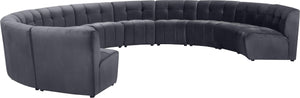 Limitless Grey Velvet 11pc. Modular Sectional