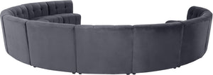 Limitless Grey Velvet 11pc. Modular Sectional