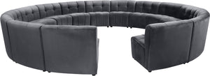 Limitless Grey Velvet 15pc. Modular Sectional