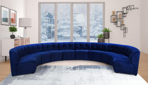 Limitless Navy Velvet 10pc. Modular Sectional