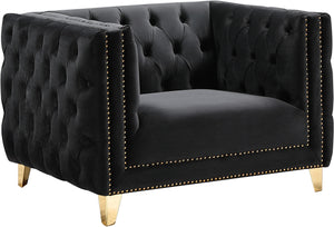 Michelle Black Velvet Chair