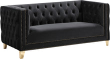 Load image into Gallery viewer, Michelle Black Velvet Loveseat image
