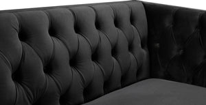 Michelle Black Velvet Loveseat