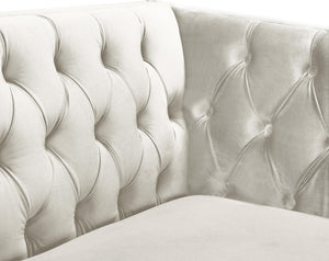 Michelle Cream Velvet Loveseat