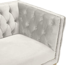 Load image into Gallery viewer, Michelle Cream Velvet Loveseat
