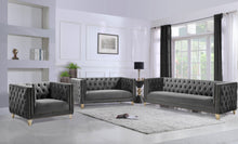 Load image into Gallery viewer, Michelle Grey Velvet Loveseat
