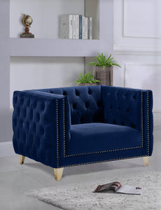 Michelle Navy Velvet Chair