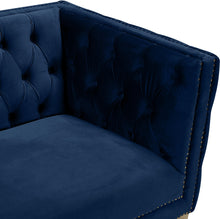 Load image into Gallery viewer, Michelle Navy Velvet Loveseat
