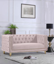 Load image into Gallery viewer, Michelle Pink Velvet Loveseat
