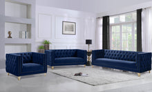 Load image into Gallery viewer, Michelle Navy Velvet Loveseat
