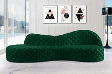 Load image into Gallery viewer, Royal Green Velvet 2pc. Sectional
