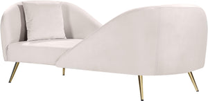 Nolan Cream Velvet Chaise