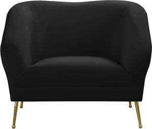 Hermosa Black Velvet Chair