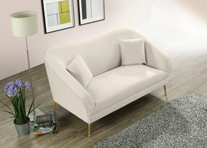 Hermosa Cream Velvet Loveseat