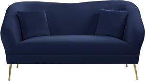 Hermosa Navy Velvet Loveseat