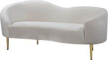 Load image into Gallery viewer, Ritz Cream Velvet Loveseat
