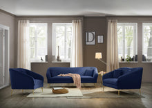 Load image into Gallery viewer, Hermosa Navy Velvet Loveseat
