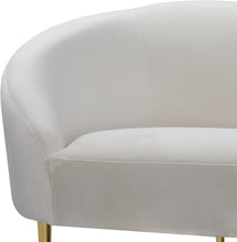 Load image into Gallery viewer, Ritz Cream Velvet Loveseat
