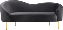 Load image into Gallery viewer, Ritz Grey Velvet Loveseat
