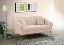 Load image into Gallery viewer, Hermosa Pink Velvet Loveseat
