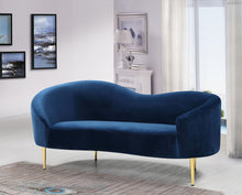 Load image into Gallery viewer, Ritz Navy Velvet Loveseat
