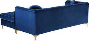 Eliana Navy Velvet 2pc. Reversible Sectional