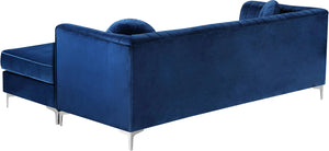 Eliana Navy Velvet 2pc. Reversible Sectional