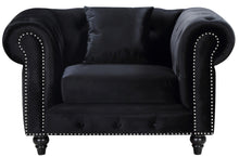 Load image into Gallery viewer, Chesterfield Black Velvet Chair
