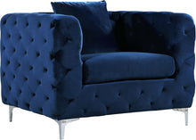 Load image into Gallery viewer, Scarlett Navy Velvet Chair
