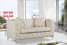 Load image into Gallery viewer, Scarlett Cream Velvet Loveseat
