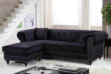 Load image into Gallery viewer, Sabrina Black Velvet 2pc. Reversible Sectional
