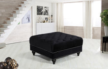 Load image into Gallery viewer, Sabrina Black Velvet Ottoman

