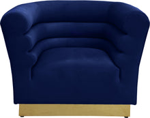 Load image into Gallery viewer, Bellini Navy Velvet Chair
