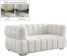 Load image into Gallery viewer, Gwen Cream Velvet Loveseat
