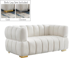 Load image into Gallery viewer, Gwen Cream Velvet Loveseat image
