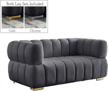 Load image into Gallery viewer, Gwen Grey Velvet Loveseat image
