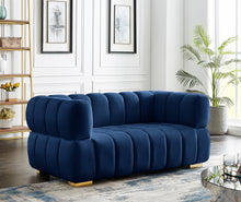 Load image into Gallery viewer, Gwen Navy Velvet Loveseat
