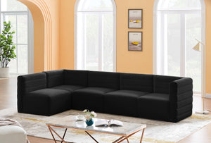 Quincy Black Velvet Modular Sectional